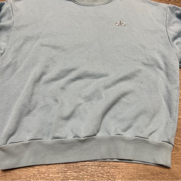 Alo Yoga Accolade Crew Neck Pullover Sweatshirt Blue Small ? Cut Tag - Picture 2 of 9